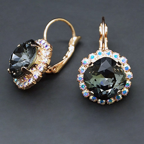 Auskari "Apžilbinošs Mirdzums III (Graphite)" ar Swarovski™ kristāliem
